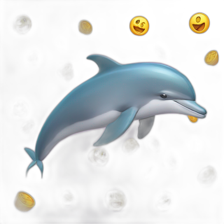 a dolphin on a unicorn emoji