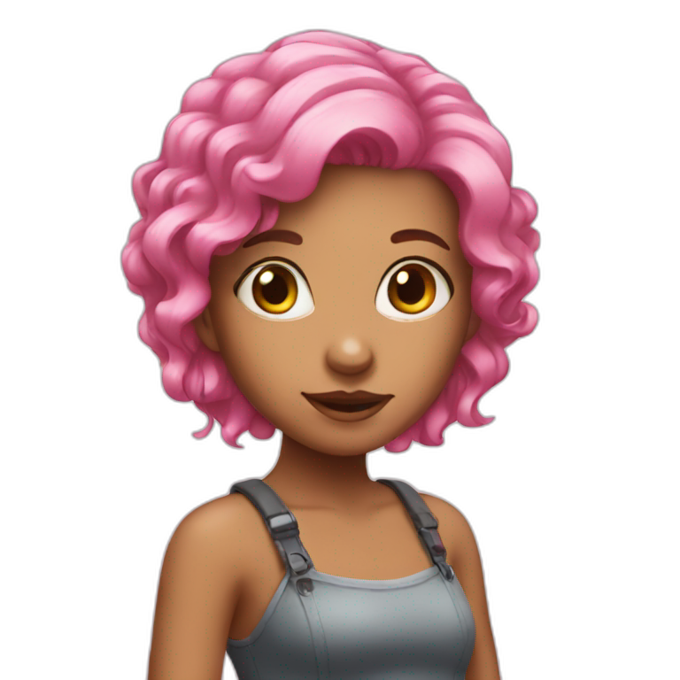 pink haired girl emoji