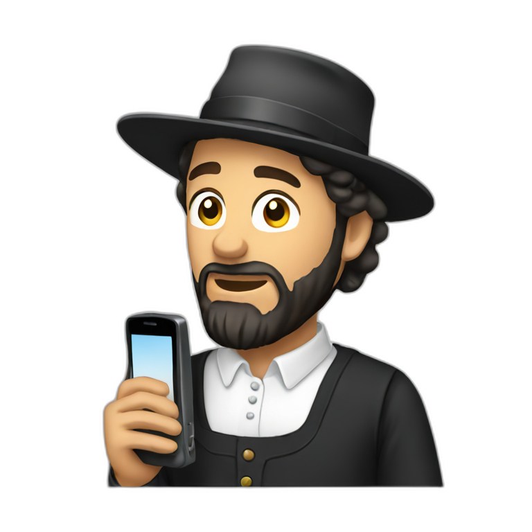 amish using a phone emoji