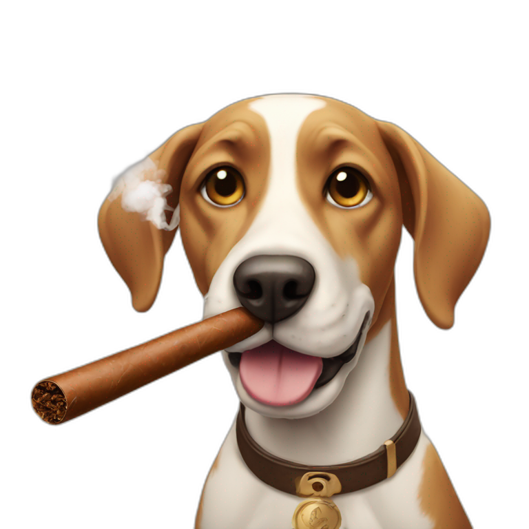 cigar smoking dog emoji