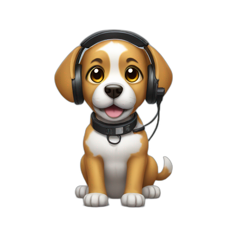 dog with gaming headset emoji