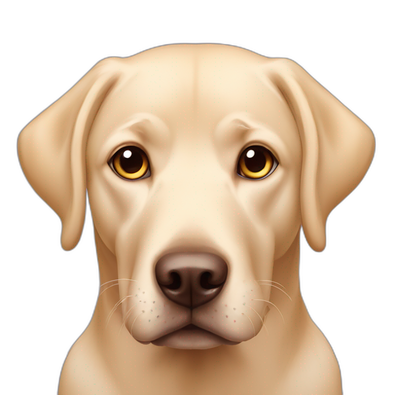 Labrador with hearts in his eyes emoji