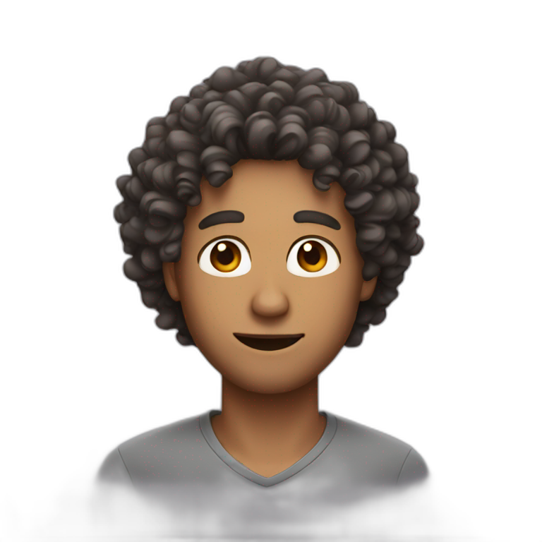 man with curly hair  emoji