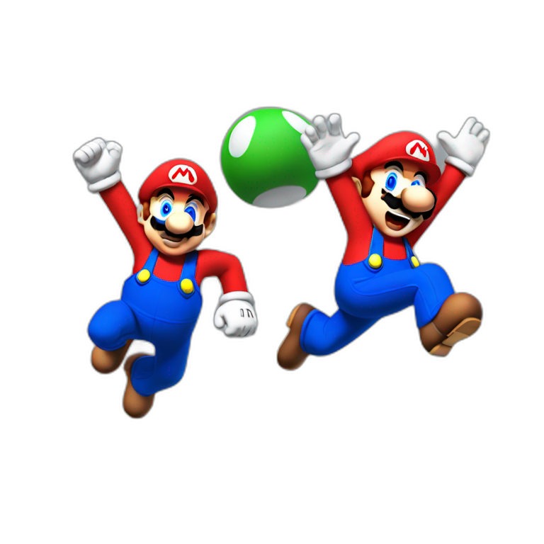 Mario jumping on luigi emoji
