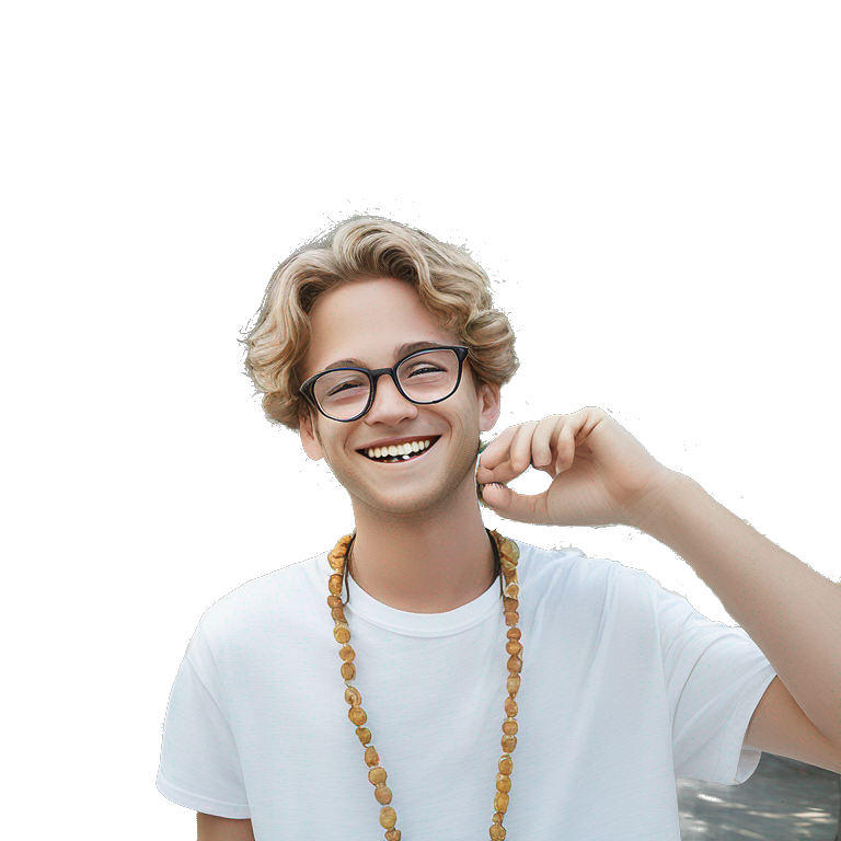 boy with glasses and necklace emoji