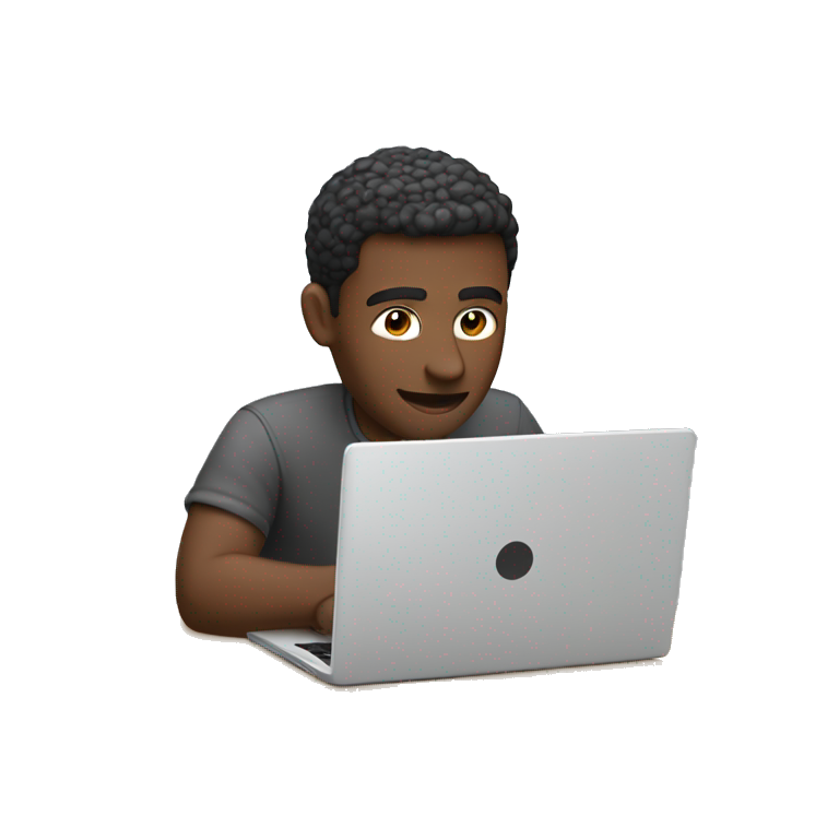 man working on laptop with #FFDFC4 skin tone emoji