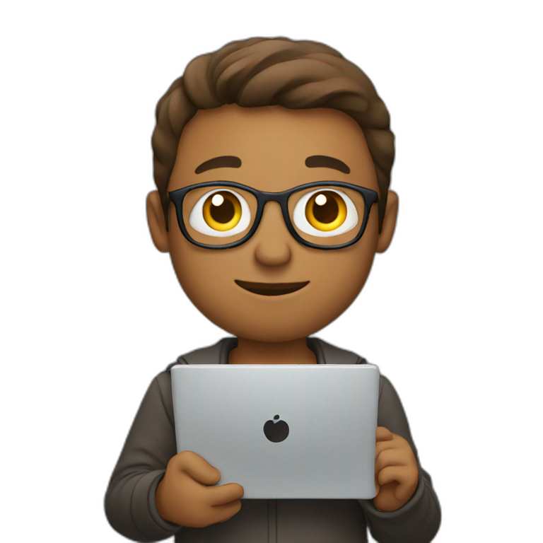 Man holding laptop emoji