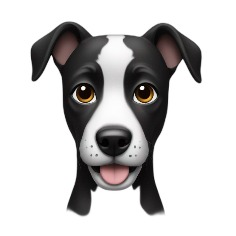 Dog black and white emoji