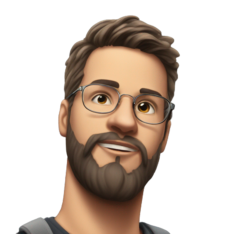 hipster with beard and glasses emoji