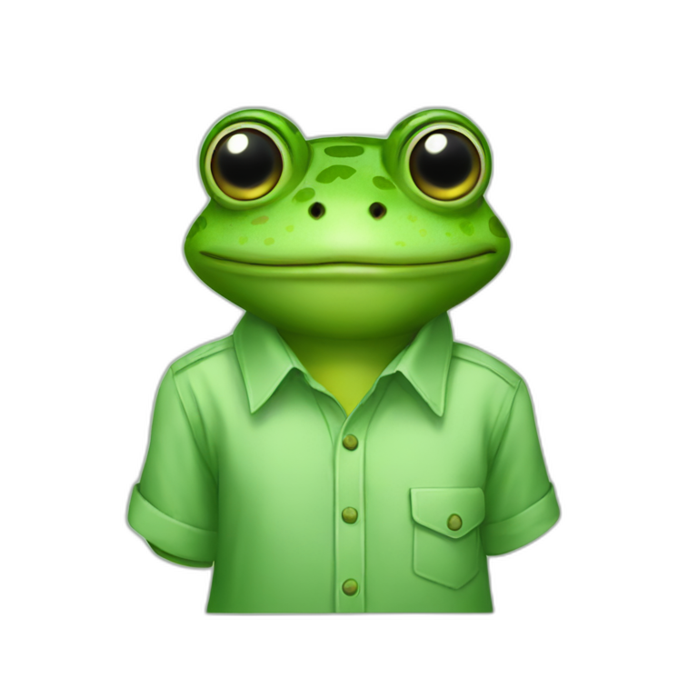 Frog in shirt emoji