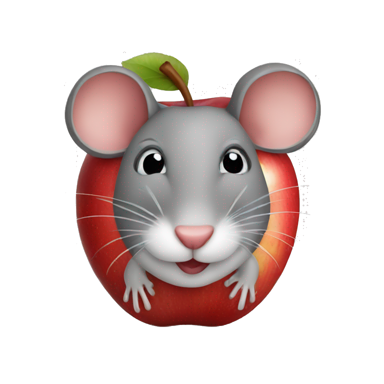 Mouse red apple  emoji