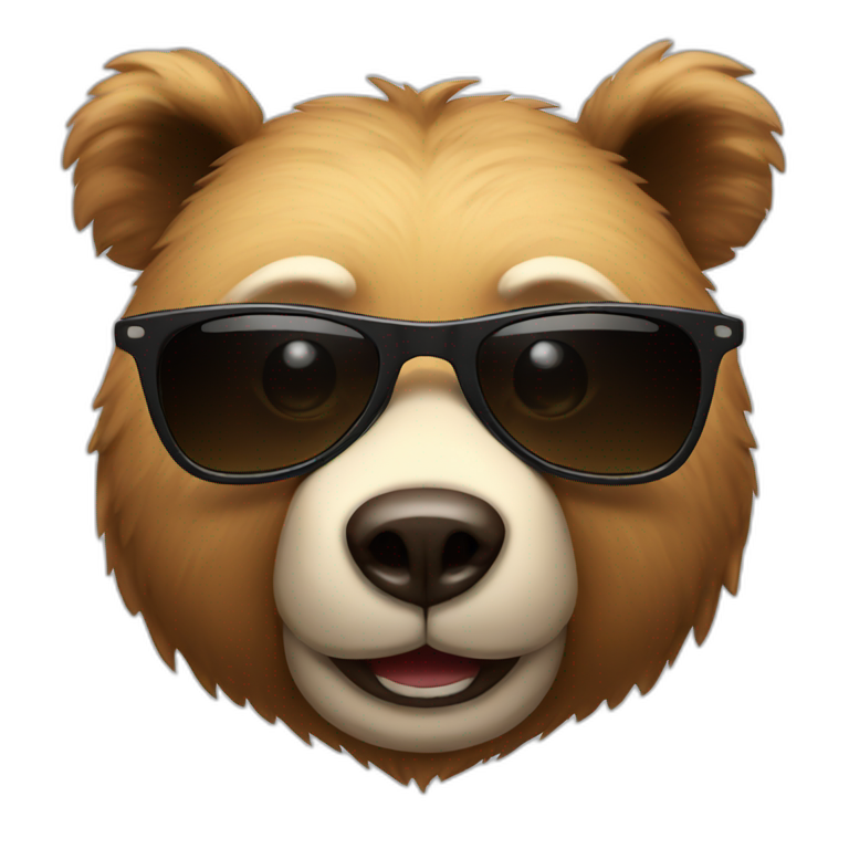 smirking bear with sunglasses emoji