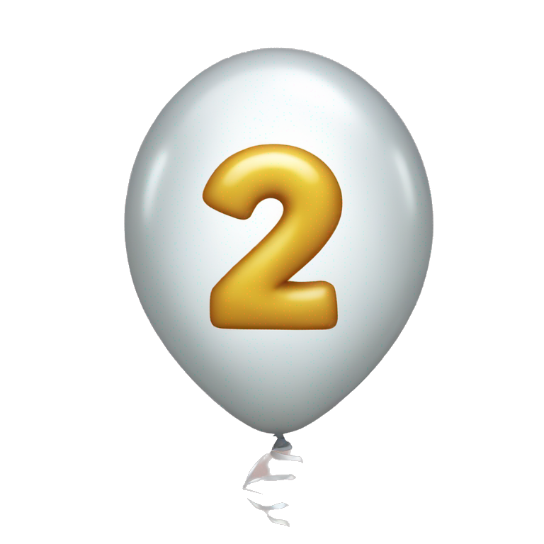 The NUMBER two if it was a balloon emoji