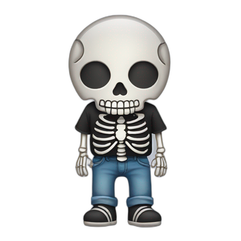 Skeleton wearing tshirt emoji