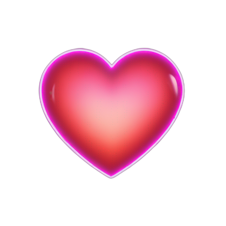 heart neon sign style emoji