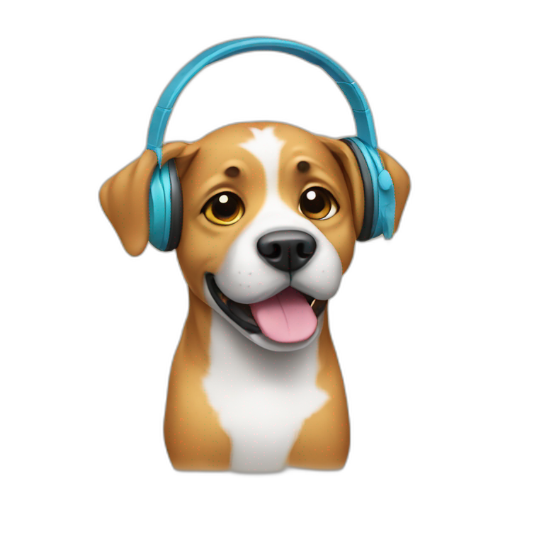 dog with headphone emoji
