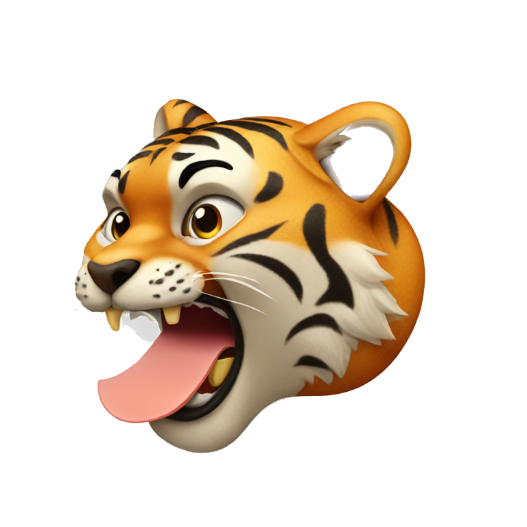 Tiger eating pizza emoji