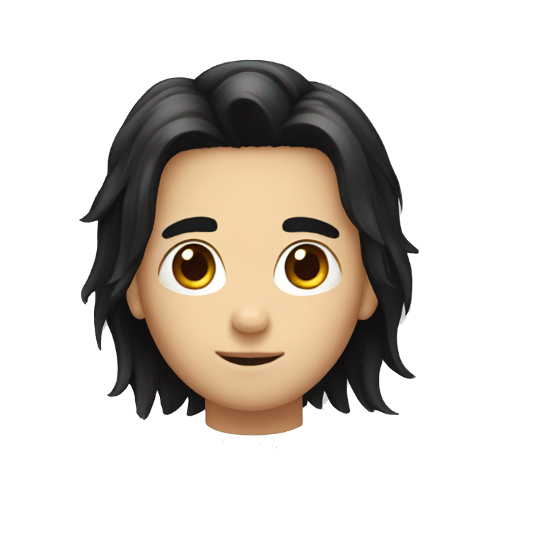 Long black hair boy emoji