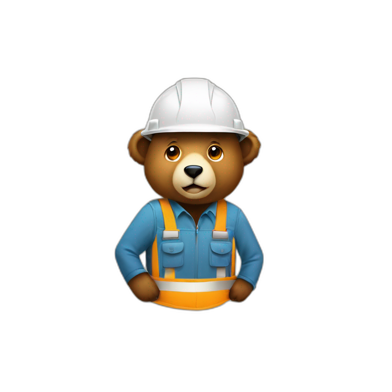 Bear in construction helmet emoji
