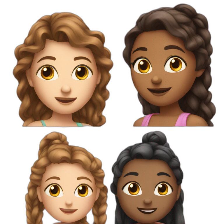 Three best friends girls emoji