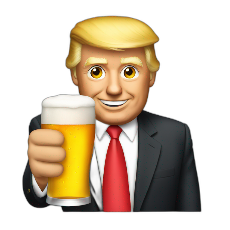 Trump-drink-a-beer emoji