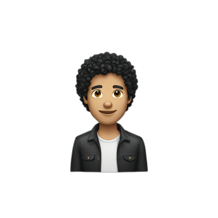 man with curly black hair  emoji