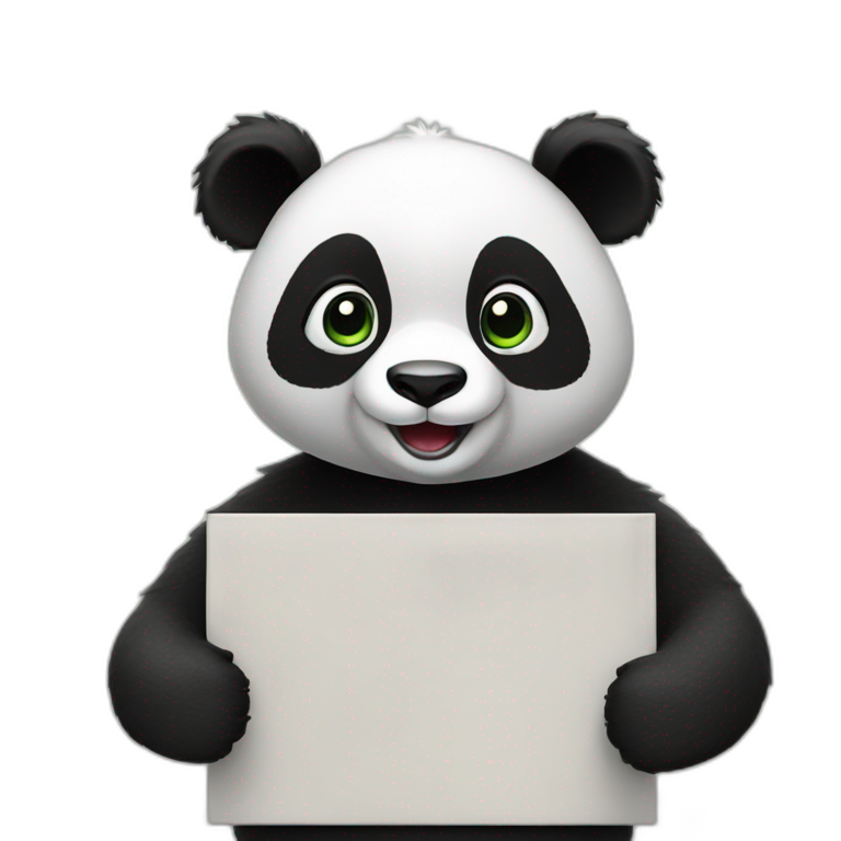panda giving a presentation chalboard emoji