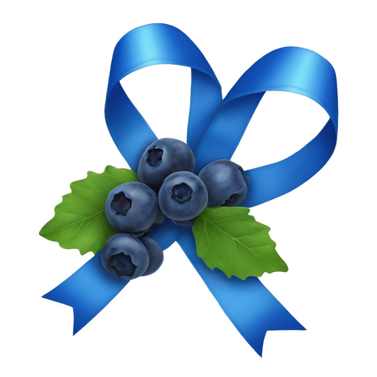 Blue Ribbon with Blueberrys on it emoji