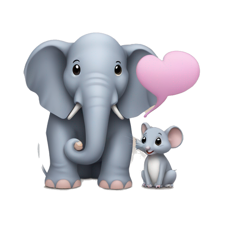 an elephant interviewing a mouse for a podcast emoji