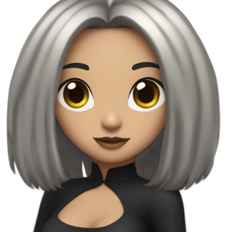 Thicc-goth-girl-with-black-hair-and-brown-eyes--dancing emoji