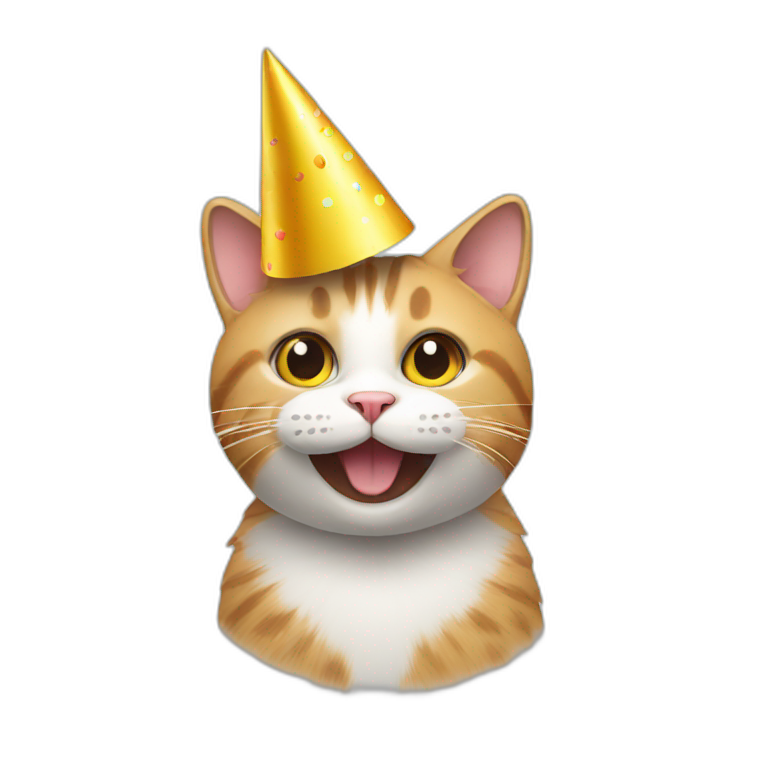 cat with a party hat emoji