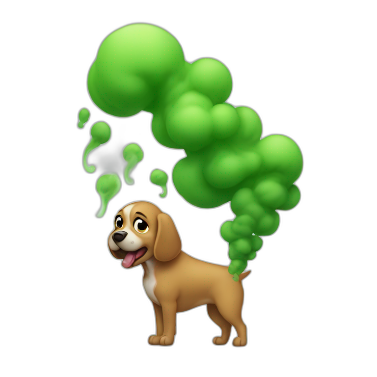 dog farting green smoke emoji