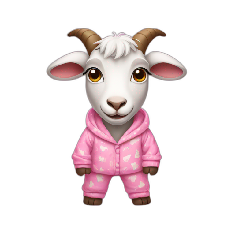 Goat in pink pajamas emoji