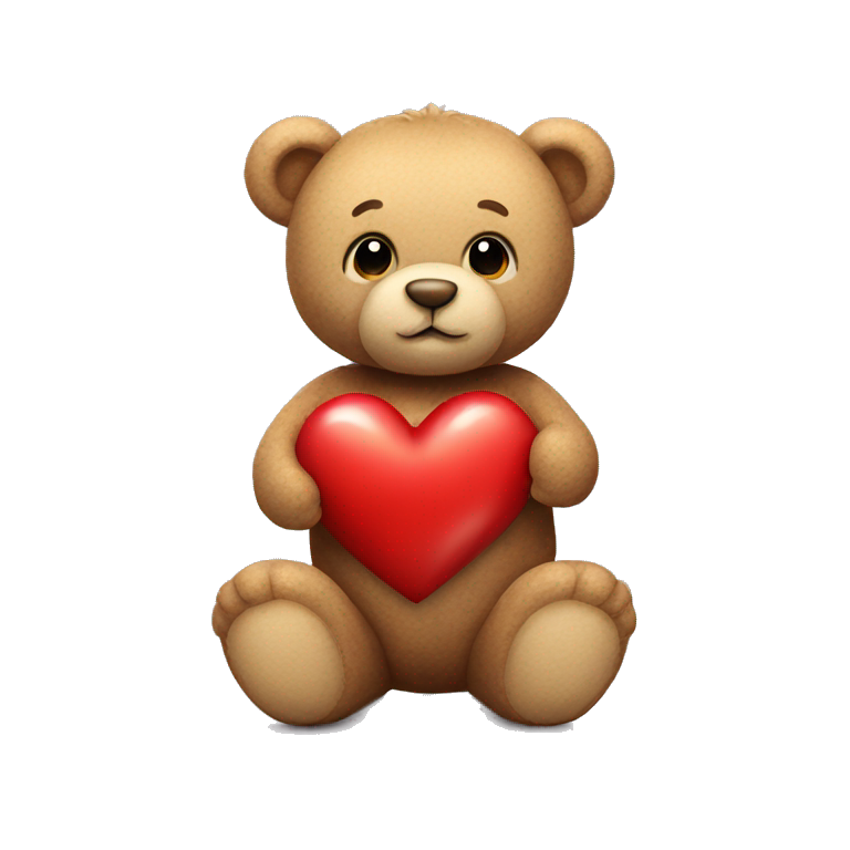Teddy bear with red heart emoji AI Emoji Generator