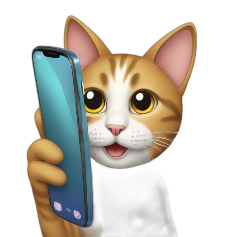 cat using phone emoji