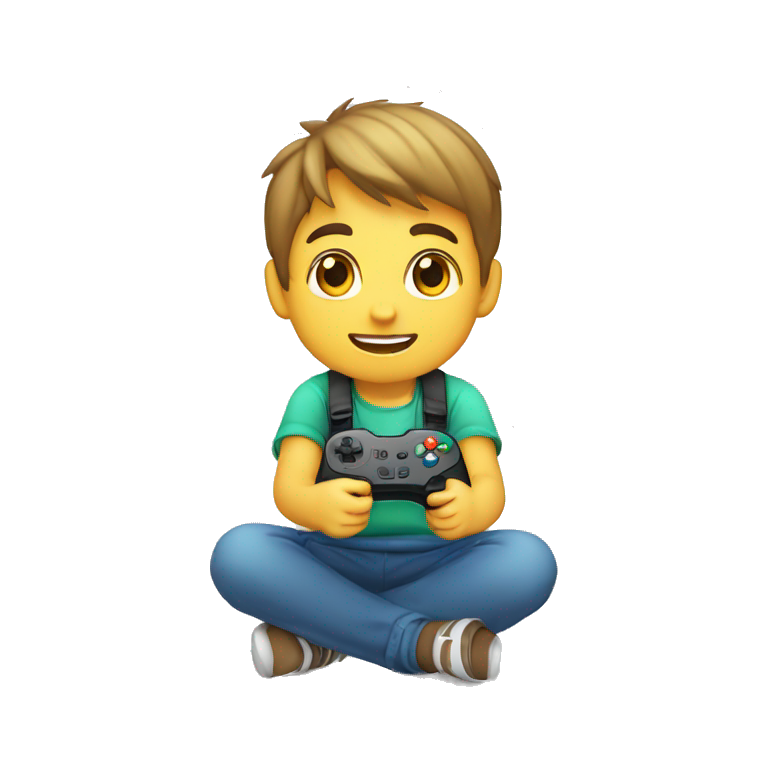 niño jugando videojuegos emoji