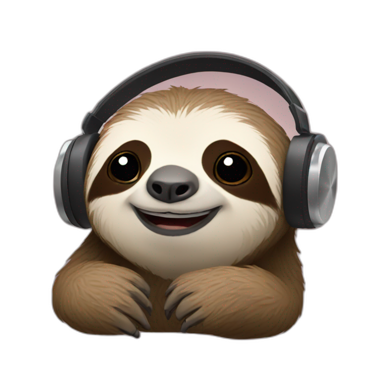 sloth listening to music emoji
