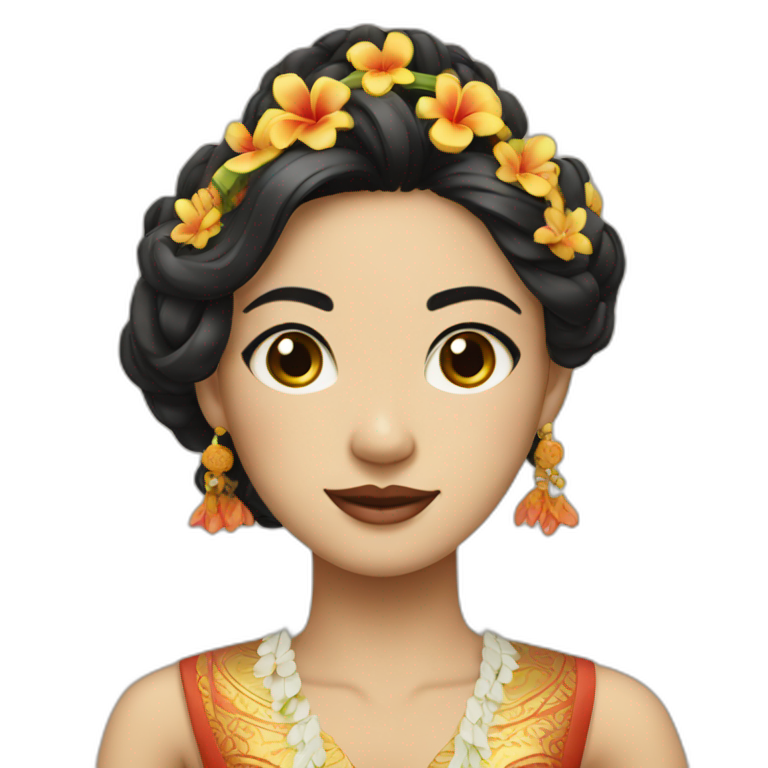balinese woman in traditional dress but white skin emoji