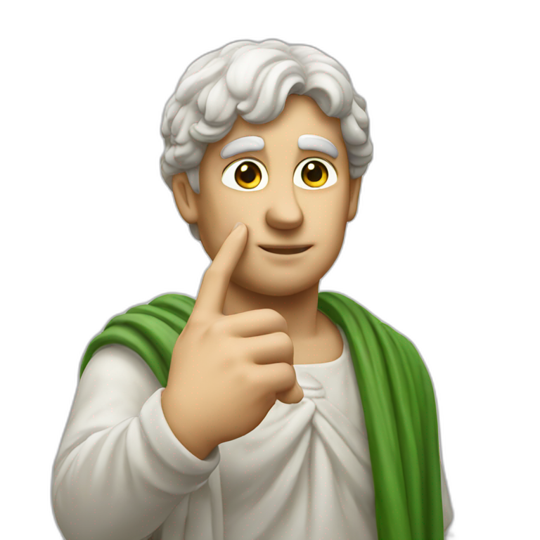 italian statue doing pinched fingers italian gesture emoji