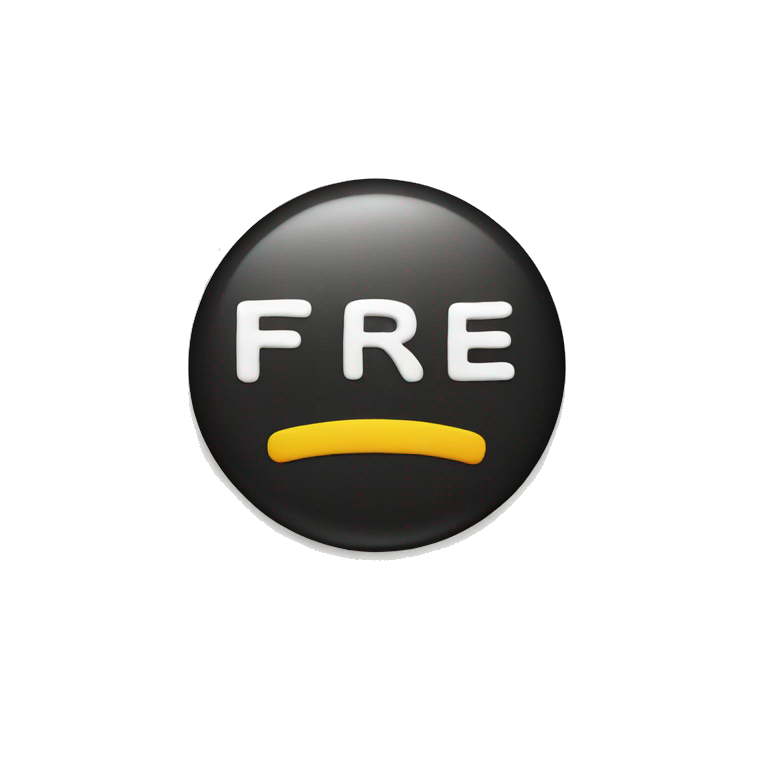 a button with "free" written on it emoji