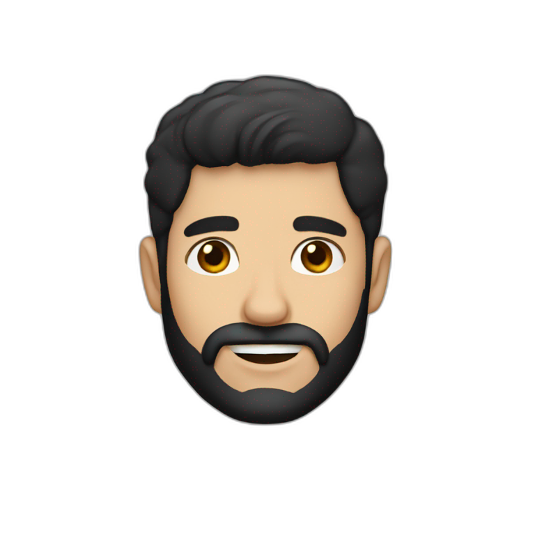 a spanish guy with a black earing and black short hair and black beard emoji