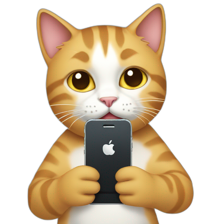 cat holding iphone emoji