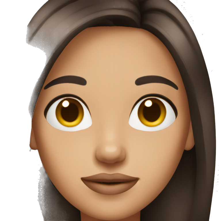woman clear skin long dark brown hair emoji