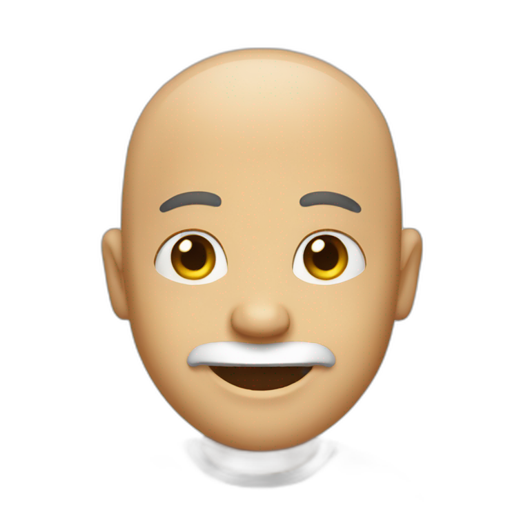 bald smily guy with short beard emoji