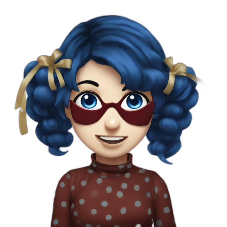 blue-eyed girl with domino mask emoji