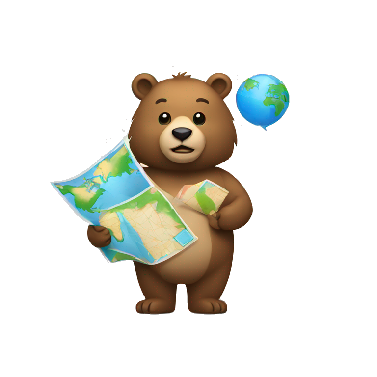 bear holding a map emoji