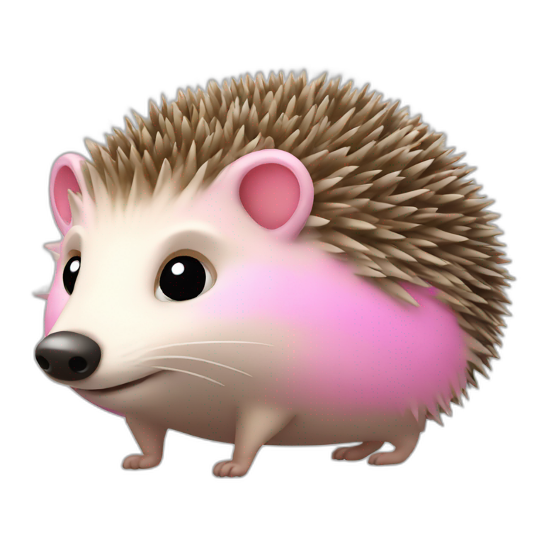 hedgehog with pink node emoji