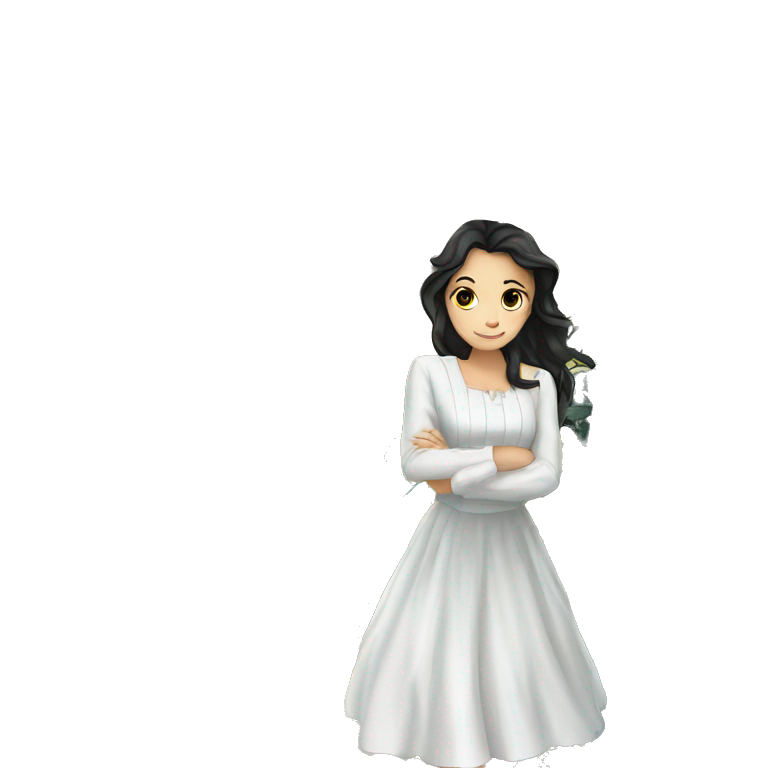 girl in white dress outdoors emoji