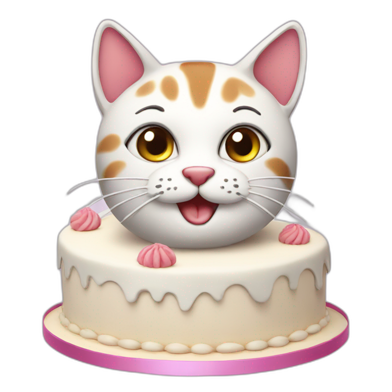 Sweet cat cake emoji