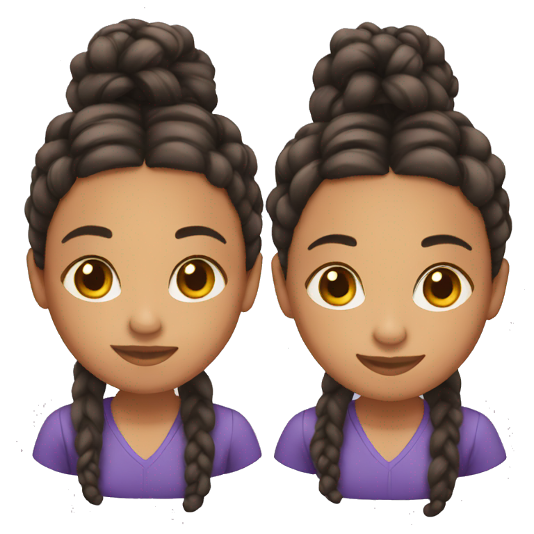 Mixed race with braids emoji